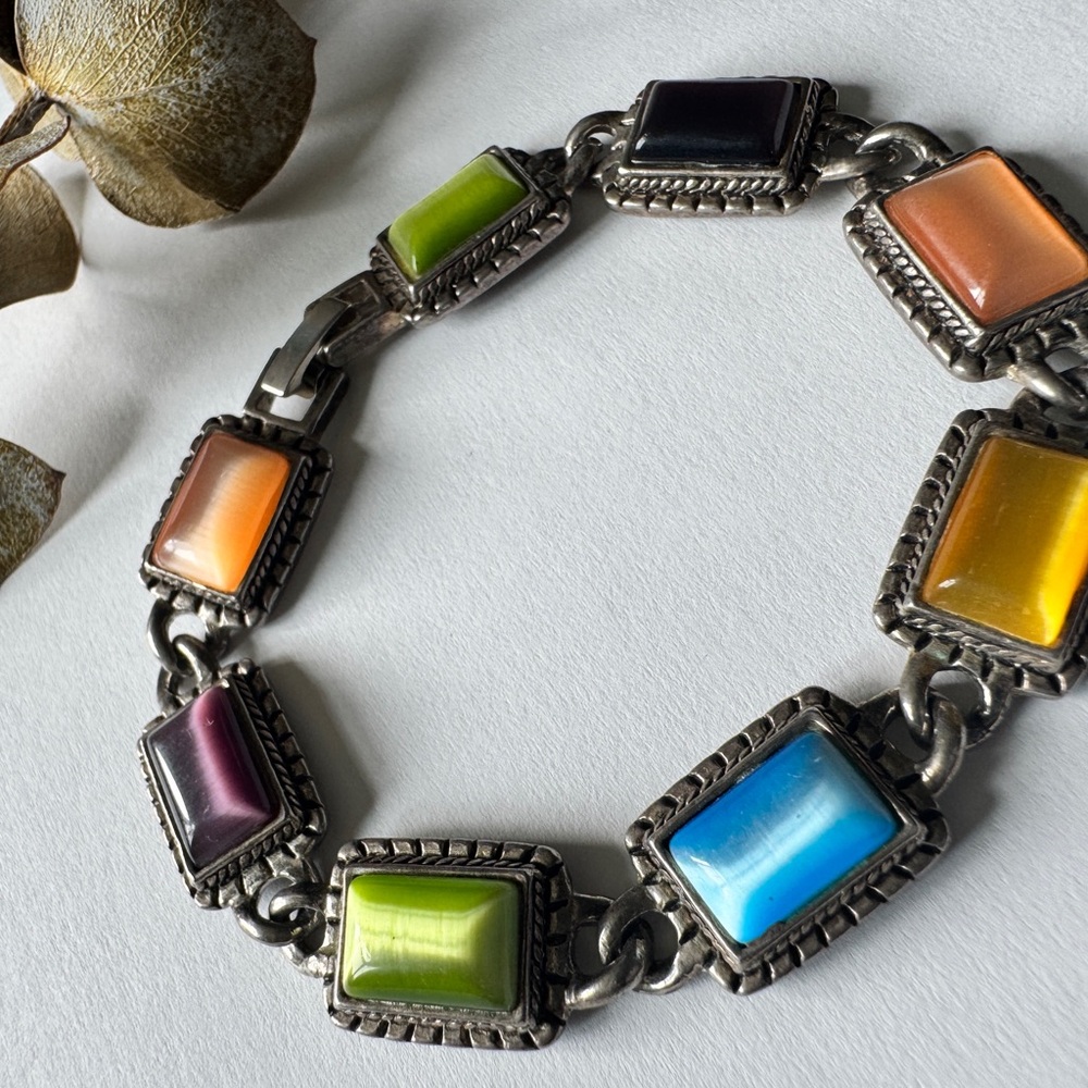 Multicolor Satin Gemstone Bracelet